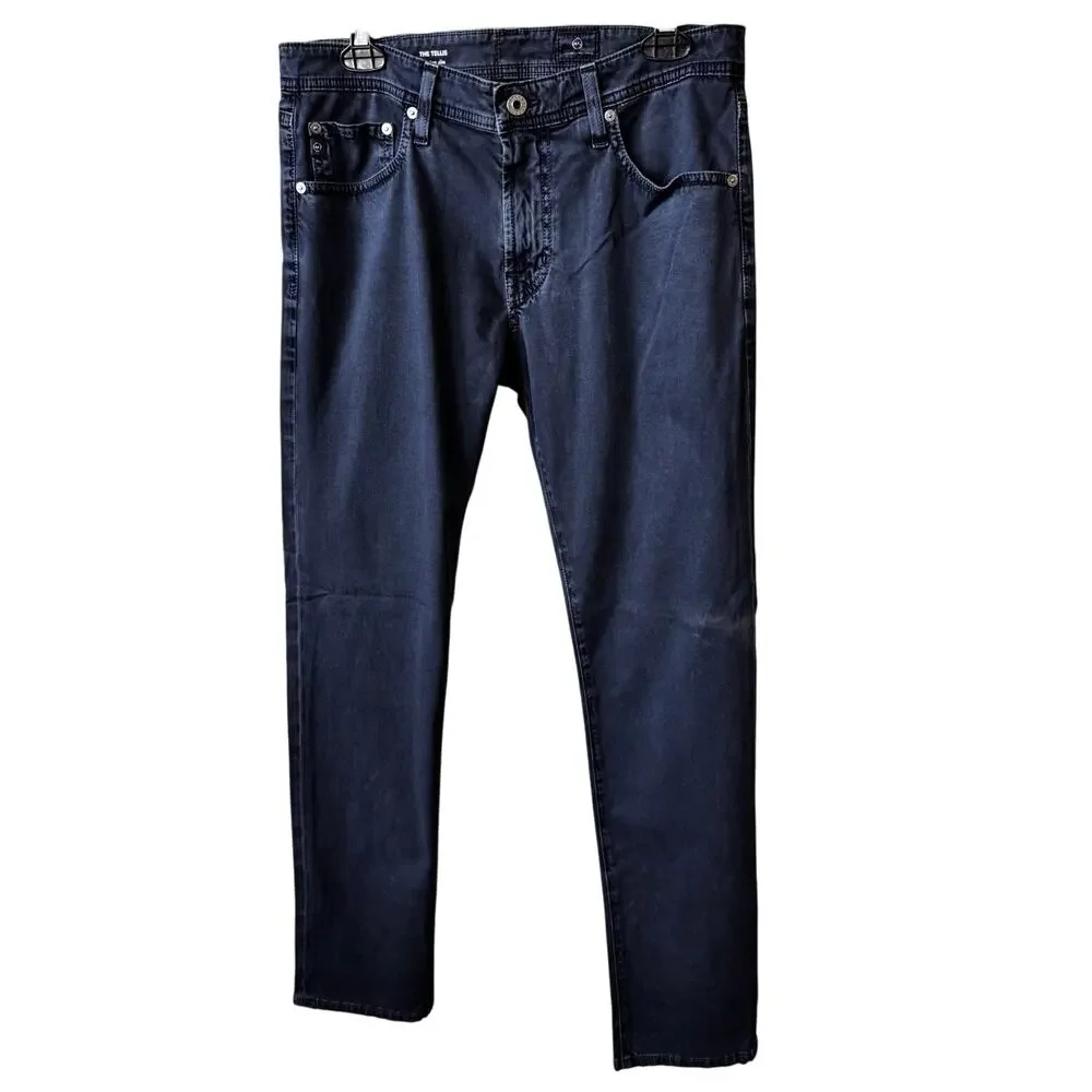 New AG Adriano Goldschmied Men’s Blue Vault Slim Straight Leg Jeans Size 32X32